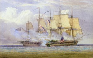 Seiersøyeblikket mellom HMS 'Shannon' og det amerikanske skipet 'Chesapeake' 1. juni 1813, 1857