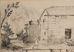 Mill nær Ditton av John Claude Nattes