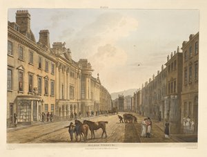 Milsom street.Bath, illustrert med en serie visninger, fra tegningene til J. C. Nattes; med beskrivelser til hver tallerken.John Claude Nattes1806 av John Claude Nattes