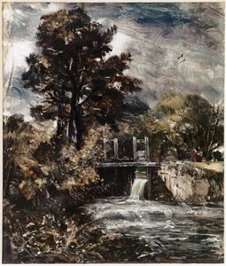 En sluse, kanskje på Stour (olje på lerret av John Constable
