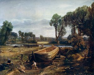 Båtbygning nær Flatford Mill, 1815, 1912. av John Constable