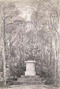Cenotaph til Sir Joshua Reynolds i Coleorton Hall, Leicestershire, 1823 (blyanttegning) av John Constable