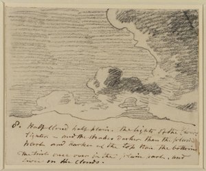 Skystudie (etter Alexander Cozens Engravings of Skies), ca. 1822-23 (grafitt på papir) av John Constable