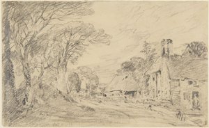 Hytte og trær av John Constable