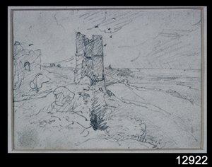 Hytter på en høy bredd, 1834 av John Constable