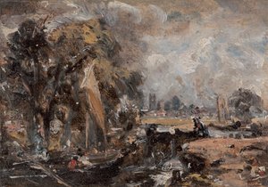 Dedham Lock, mellom 1819 og 1820. av John Constable