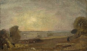 Dedham Vale fra veien til Øst-Bergholt: Solnedgang, 1810 av John Constable