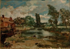 Flatford Mill sett fra låsen av John Constable