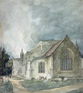 Østre Bergholt kirke, ca. 1805-11 (akvarell) av John Constable