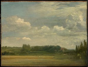East Bergholt Common, utsikt mot prestegården av John Constable
