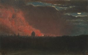 Brann i London, sett fra Hampstead av John Constable