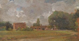 Golding konstabels hus, Østre Bergholt: Kunstnerens fødested (Landskap med landsby og trær) av John Constable
