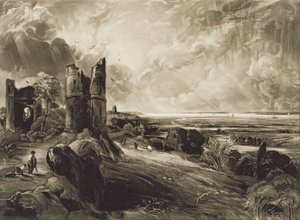 Hadleigh Castle, gravert av David Lucas (1802-81) ca. 1832 (mezzotint med etsning) av John Constable