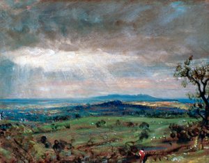 Hampstead Heath med Harrow in the Distance, c1821 av John Constable