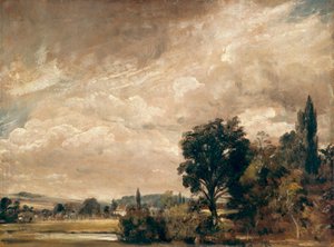 Harnham Ridge fra erkediakon Fishers hus, Salisbury av John Constable