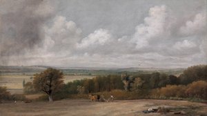 Pløyescene i Suffolk, 1824 til 1825. av John Constable