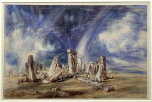 Forhistorisk sted Stonehenge (England). Maleri av John Constable (1776-1837) av John Constable