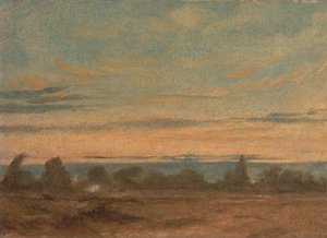 Sommer - Kveldslandskap, ca. 1825. av John Constable