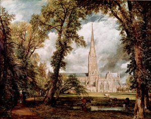 Katedralen i Salisbury sett fra Gardens of the Eveche Painting av John Constable (1776-1837) 1823 Søn. 87,6x111,8 cm London, Victoria and Albert museum av John Constable