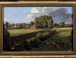 The Garden of Golding Constable engelsk gårdslandskap. Maleri av John Constable (1776-1837) 1815 Søn. 0,33x0,5 m. Ipswich. Borough Council Museum av John Constable