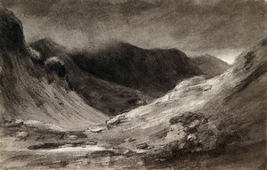 The vale of Newlands: En veldig stormfull ettermiddag av John Constable