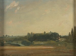 Utsikt mot prestegården, Østre Bergholt av John Constable
