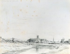 Worcester katedral fra sør (blyant) av John Constable
