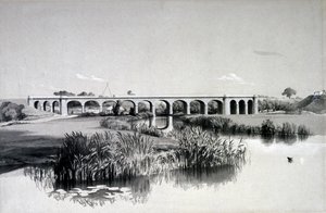 Avon Viaduct, Wolston, 2. juli 1837 (penn og blekk og vask på papir)