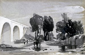 Blythe Viaduct, Hampton-in-Arden, ca. 1838 (penn og blekk og vask på papir)