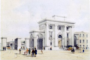 Inngang til Birmingham Station, 1838-39 av John Cooke Bourne