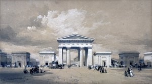 Euston Arch, april 1838 (penn og blekk og vask på papir)