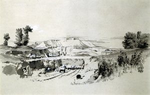 Linslade Tunnel, 23. juni 1837 (penn og blekk og vask på papir) av John Cooke Bourne