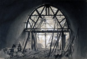 North Church Tunnel, 17. juni 1837 (penn og blekk og vask på papir) av John Cooke Bourne