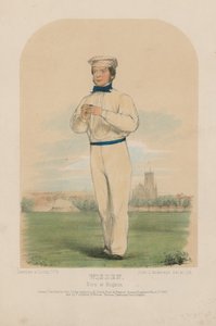 Portrett av John Wisden farge litho av John Corbet Anderson