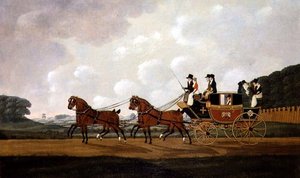 Herrer Richard Costar og Christopher Ibbersons Ludlow til Worcester Mail Coach on the Road