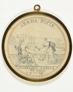 Design for en medalje på ettergivelsen av Dunkirk av John Croker