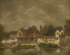 Skur og gamle hus på Yare, ca. 1803