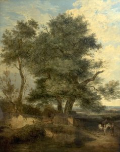 Trees by a Brook (The Willow Tree, a Horseman and a Woman on a Road), ca. 1818 (olje på lerret)
