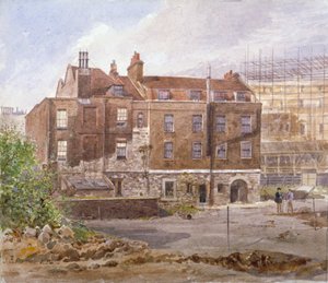 Øst foran Almonry-kontoret, Middle Scotland Yard, Westminster, London, 1884. av John Crowther