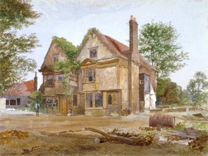 Forfra av Basing Manor House, Peckham High Street, Camberwell, London, 1884 av John Crowther