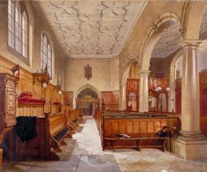 Interiør i kapellet i Charterhouse, London, 1885. av John Crowther