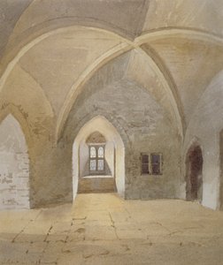 Innvendig utsikt over fengselet i Bowyer Tower, Tower of London, Stepney, London, 1883 av John Crowther