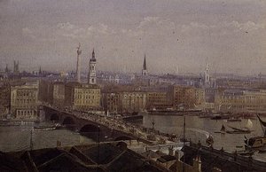 London Bridge som viser monumentet av John Crowther