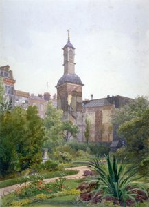 Tårnet til Church of St Botolph, Aldersgate, City of London, 1886 av John Crowther