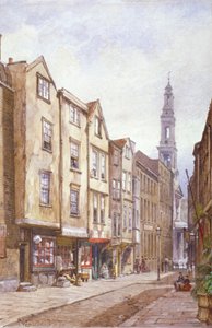Utsikt over Drury Court, med utsikt mot St Mary le Strand, Westminster, London, 1882