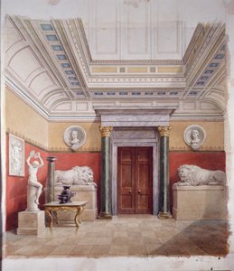 Skulpturgalleriet, nordenden, ca. 1870 (akvarell på papir) av John Dibblee Crace