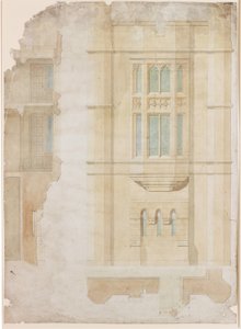 Design for Oriel Window, Holme Eden (blekk) av John Dobson
