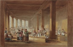 The Old Fish Market, Sandhill, Newcastle upon Tyne (bc, penn og blekk på papir)