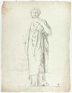Antik statue av stående drapert kvinne av John Downman
