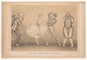 Spotprent met kerst voorstelling Den nye julepantomimen (tittel på objekt) HB Sketches (serietittel på objekt) av John Doyle